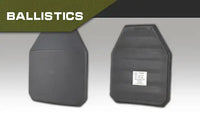 Two ballistic vests on a gray background with 'Ballistics' text at the top.